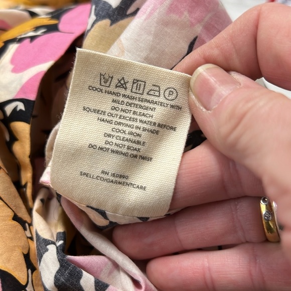 Spell NWOT Aloha Floral Short Sleeve Mini Dress Size M - Picture 10 of 10